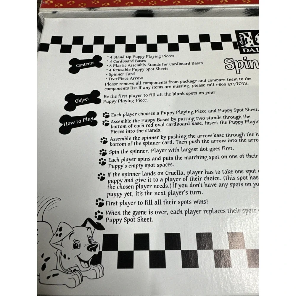 1996 101 Dalmatians Spin for Spots Game by Mattel Complete